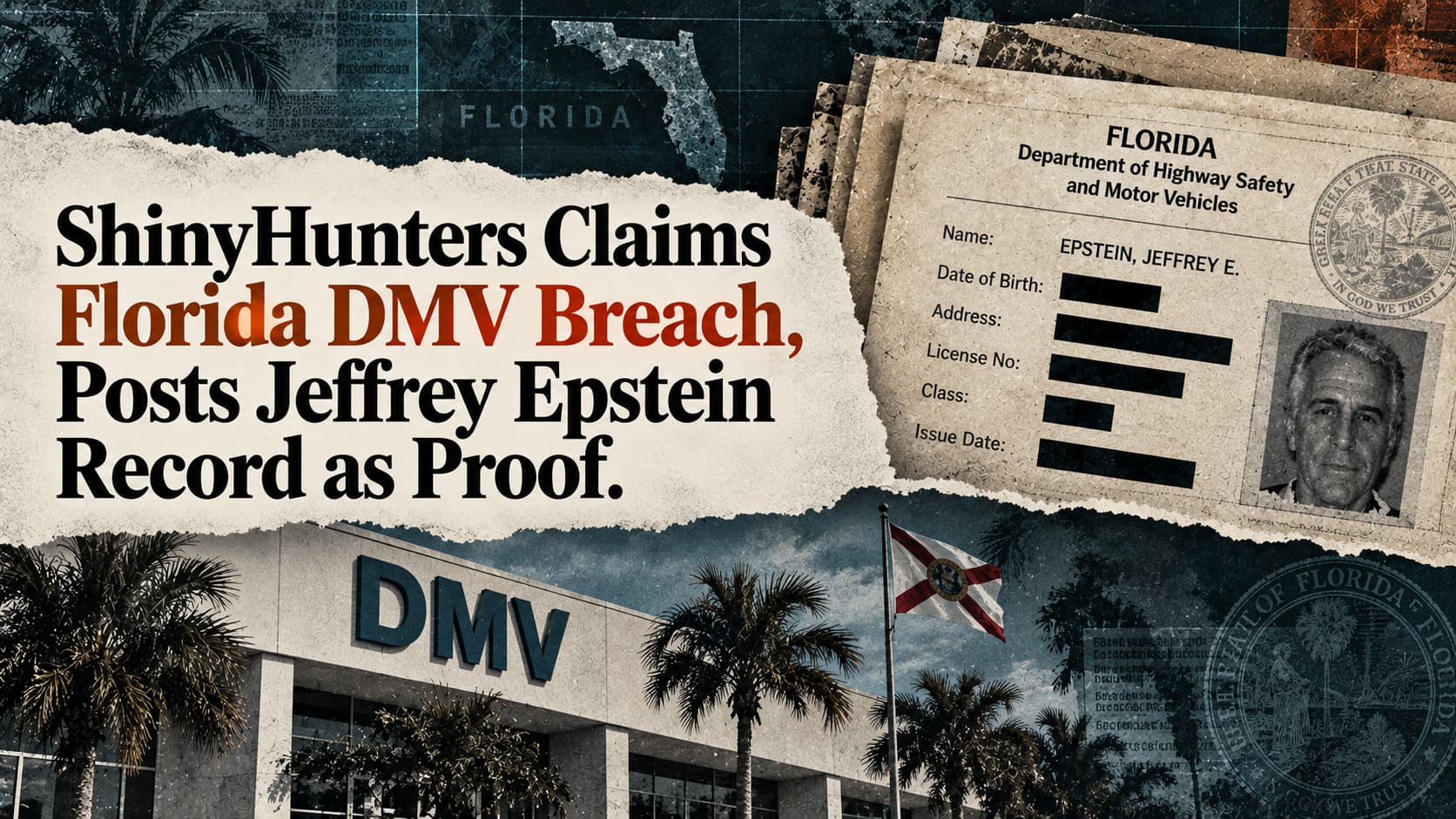 ShinyHunters Claims Florida DMV Breach, Posts Jeffrey Epstein Record as Proof